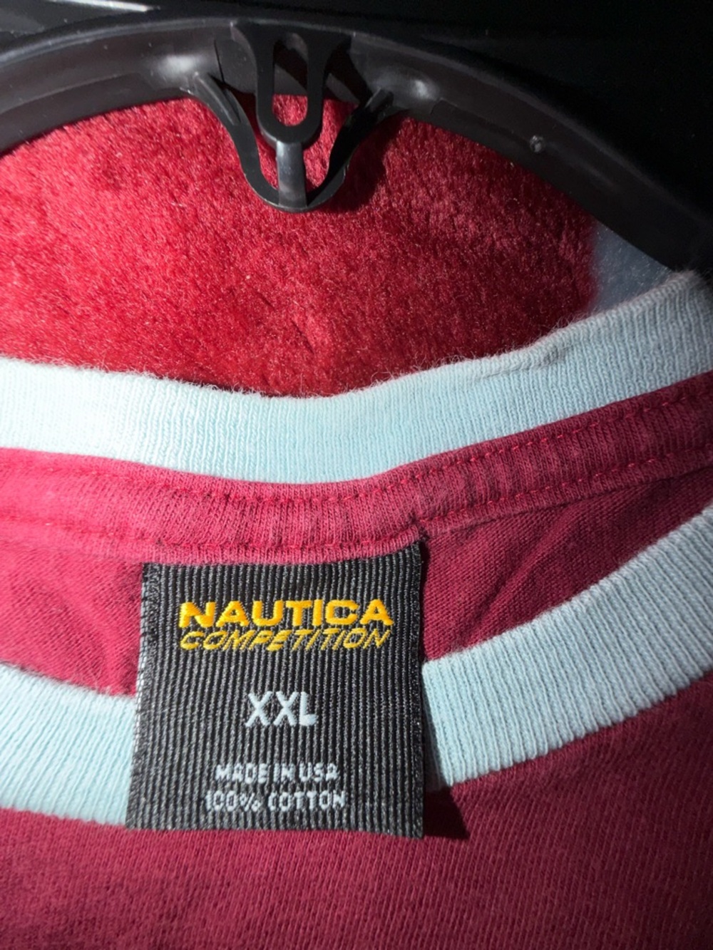 Nautica Burgundy Tee with White Logo and Trim - Picture 5 of 6